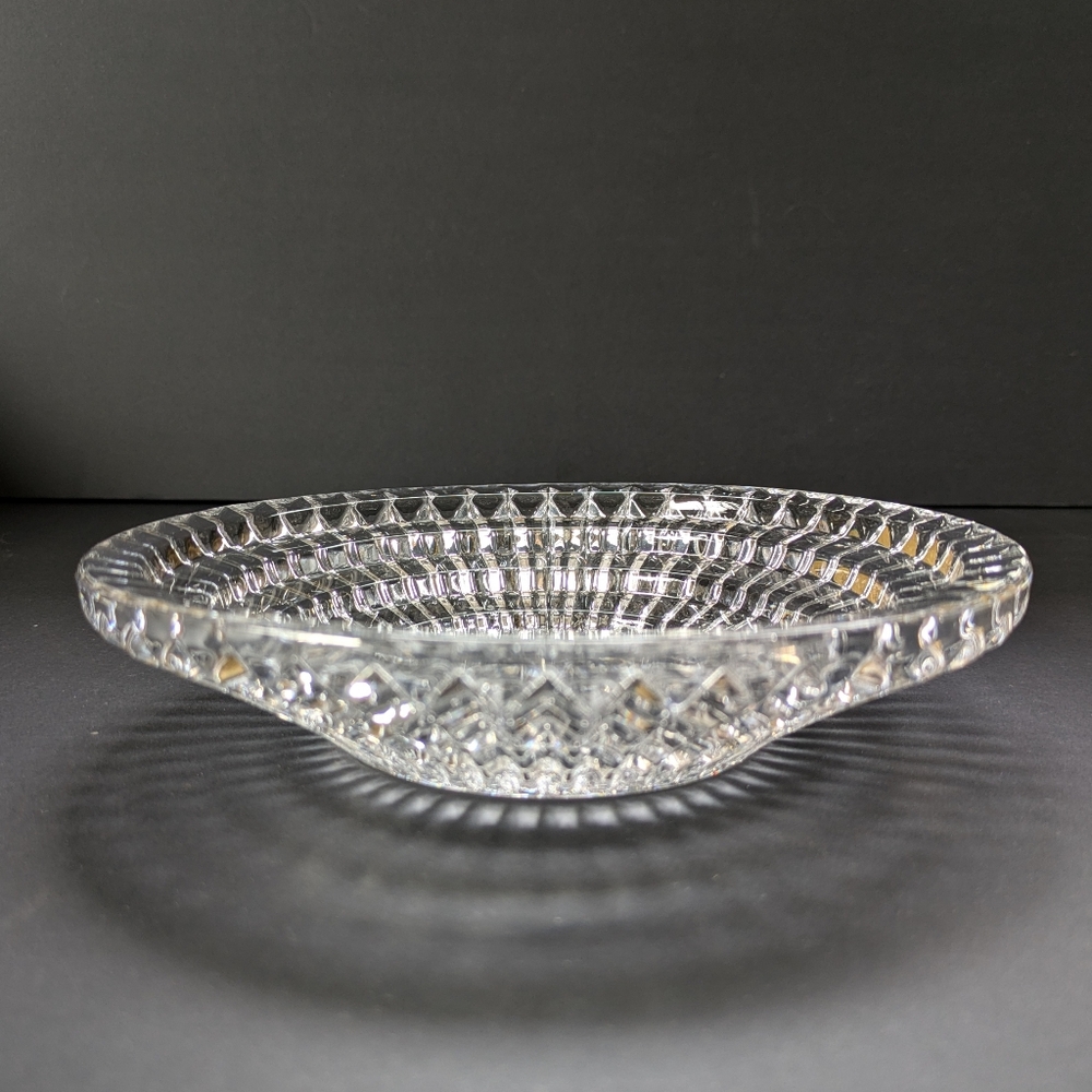 Vintage Candle Holder Mikasa Diamond Fire Crystal Candle Plate for Pillar Votive